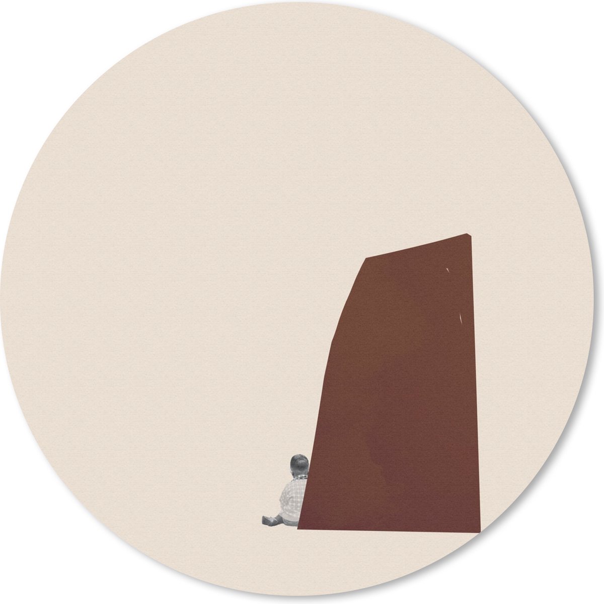 Muismat rond 30x30 cm - Mousepad Vintage - Pastel - Jongen - Ronde muismatten