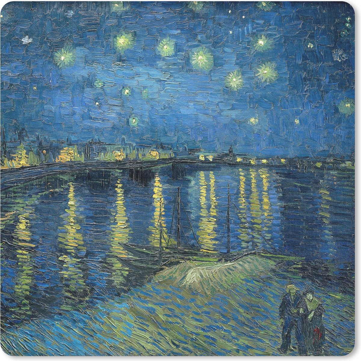 Muismat 30x30 cm - Mousepad De Sterrennacht - Vincent van Gogh - Muismatten