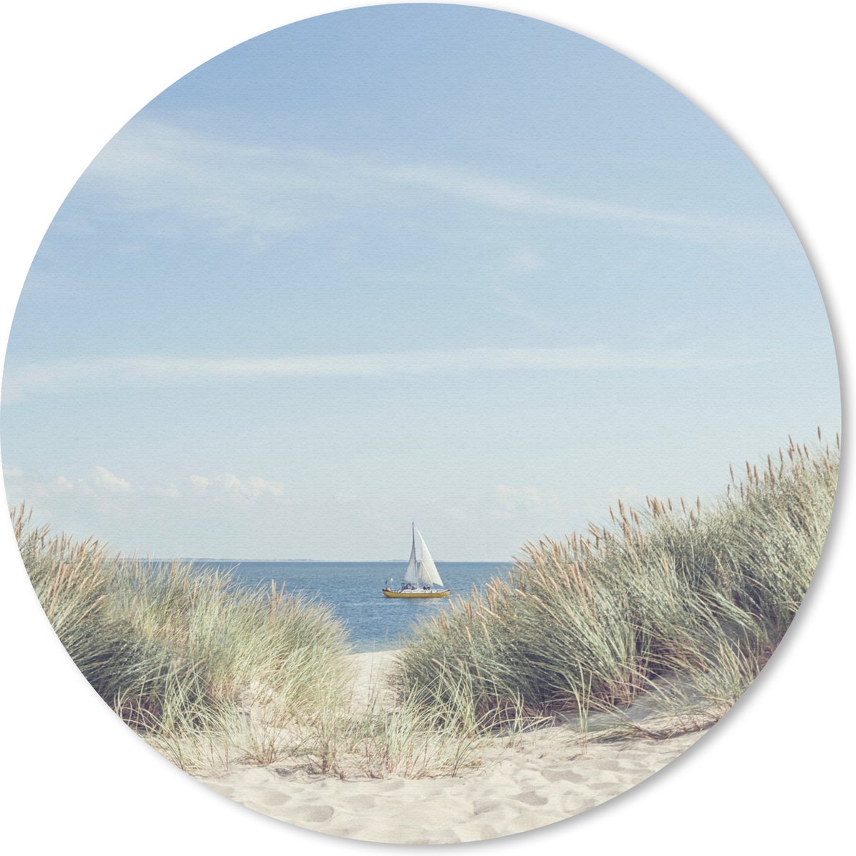 Muismat rond 50x50 cm - Mousepad Boot - Zee - Strand - Ronde muismatten