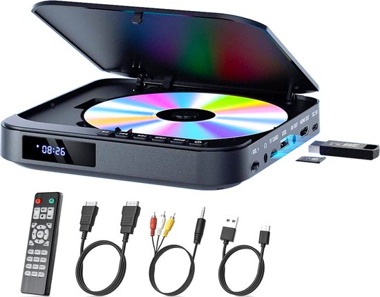 Mini DVD Speler met HDMI - 1080P Full HD - HDMI, RCA, USB en AUX Aansluiting