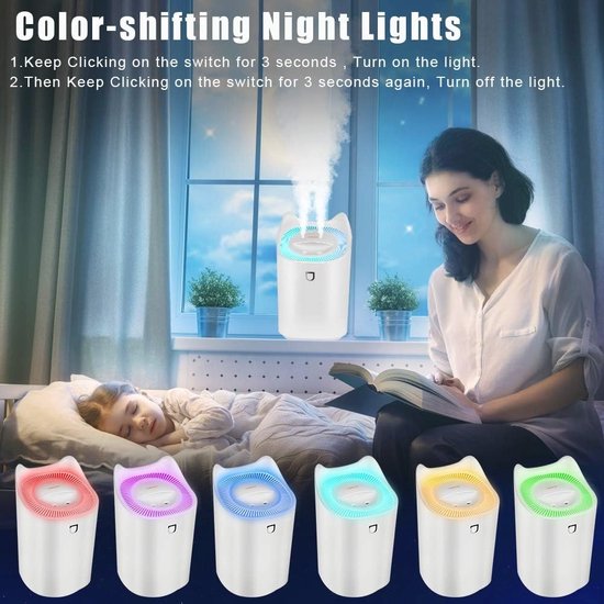 Bedside luchtbevochtigers, luchtbevochtiger met etherische Bedside luchtbevochtigers, luchtbevochtiger met etherische