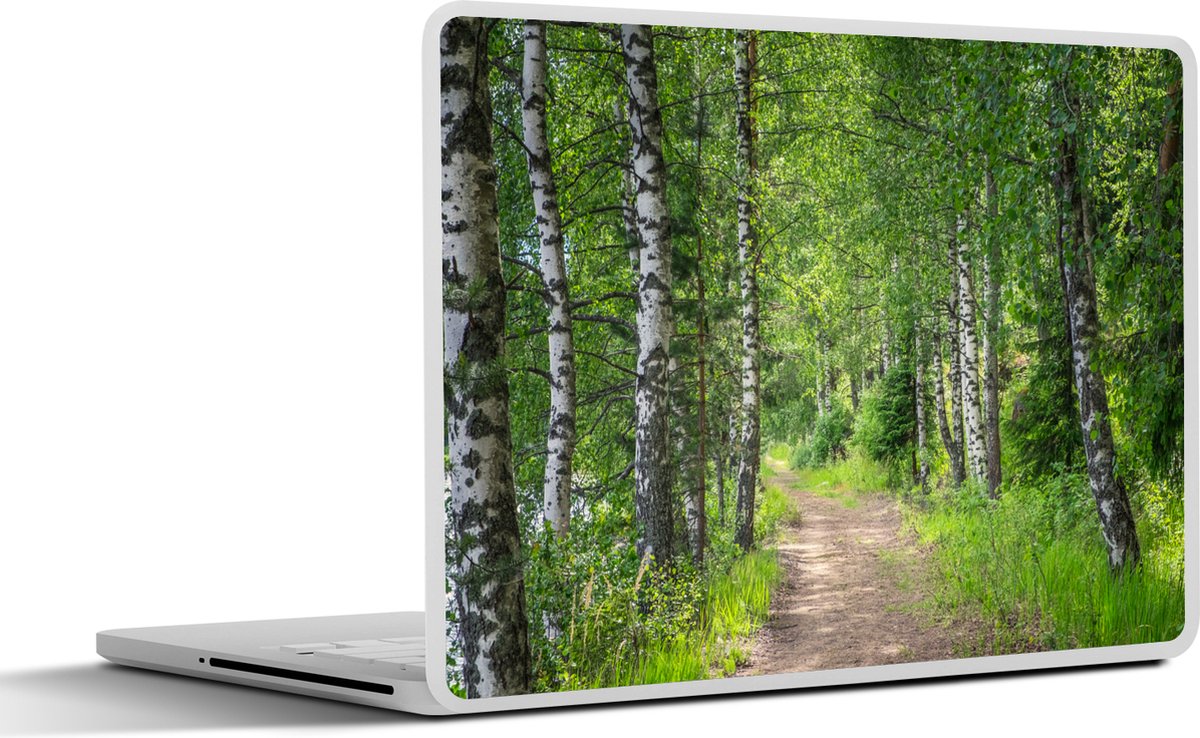 Laptop sticker - 17.3 inch - Bos - Bomen - Berk - 40x30cm - Laptopstickers - Laptop skin - Cover