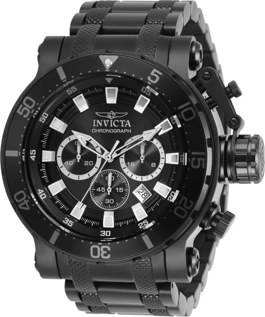 Invicta Coalition Forces 32727 Heren Horloge - Waterdicht - Analoog - Quartz Uurwerk - Roestvrij Staal met zwarte Wijzerplaat - 52mm