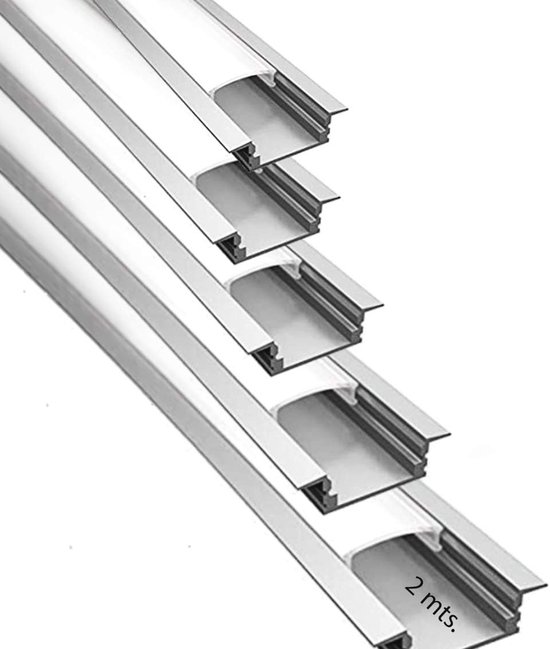 V-TAC LED Aluminium Profile 5x2 Meter - Mit Matter Abdeckung Für LED-Streifen