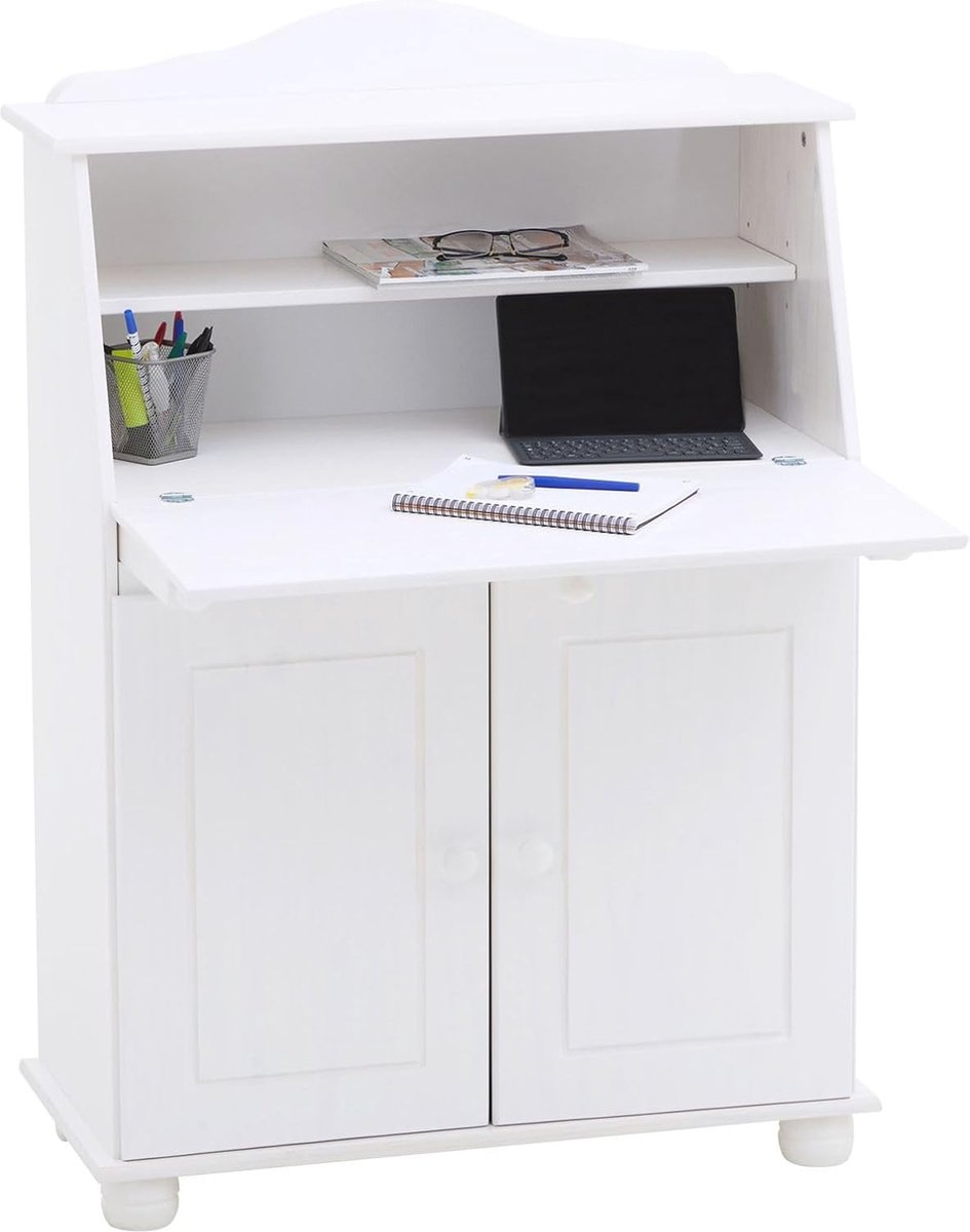 Landhuisstijl Klapschrijfbureau - Elegante Commode voor Kantoor en Woonruimte