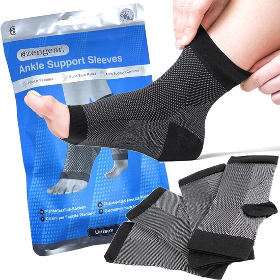 2Pack Koperen Enkelbrace, Met Koper Doordrenkte Enkelsteun Compressiemouw Voor Verlichting Van Voetpijn Verstuikte Enkel