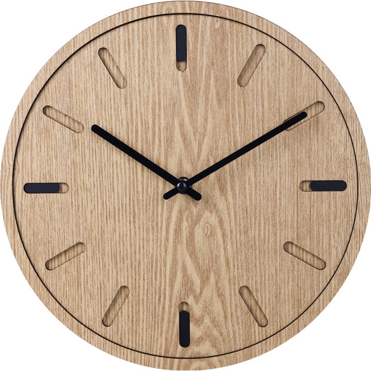 SensaHome Wandklok Bogota - Moderne Ronde Klok - Scandinavisch Design met Hout - Ø30cm - Beige