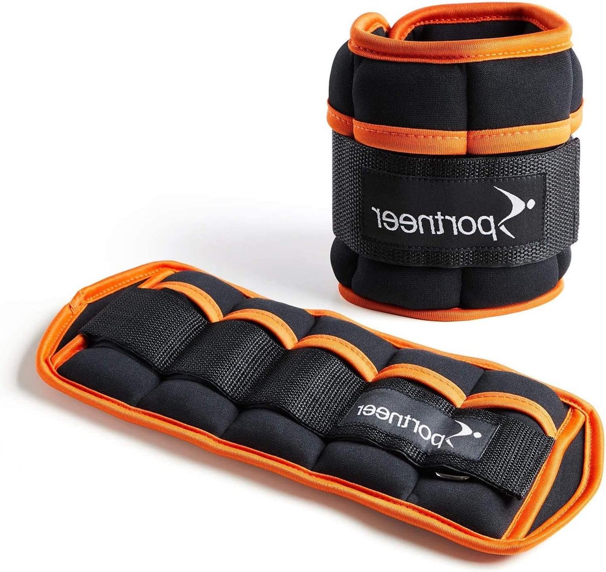 Verstelbare enkelgewichten set - 0,45 kg tot 3,2 kg - zwart - verpakking van 2