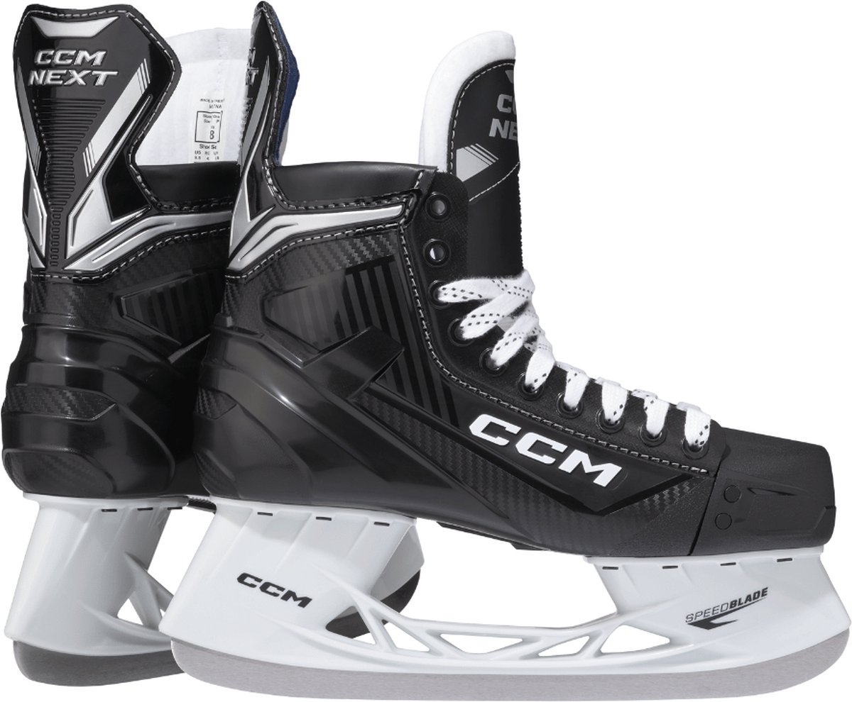 CCM - Next - IJshockeyschaatsen - Schaatsen kinderen - Zwart - Comfortabel & Stabiel Recreatief Gebruik - Regular Fit - Maat EU 36