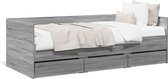 vidaXL - Slaapbank - met - lades - zonder - matras - 90x200 - cm - grijs - sonoma - eiken