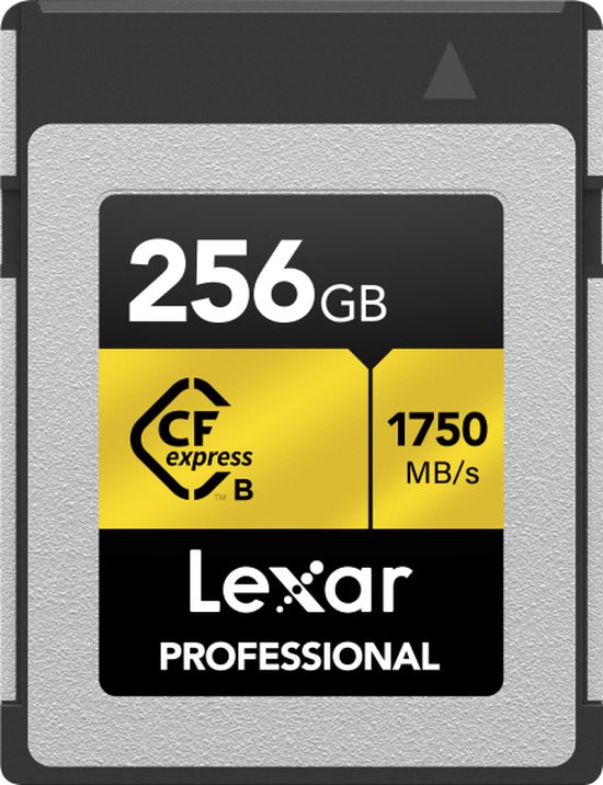 Lexar CFexpress PRO Type B Gold Series 256GB - Lezen 1750MB/s, Schrijven 1500MB/s