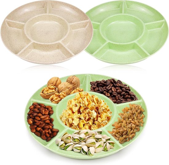 LUPATDY Snack Spinner Roterende broodtrommel voor kinderen met compartimenten draagbare meloen snoep zaad organizer opbergdozen voor kinderen (groen