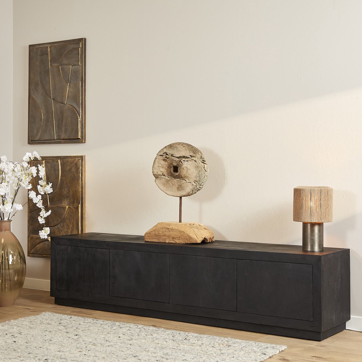 Starfurn Tv meubel Brussel - Zwart - 42x200x46 cm