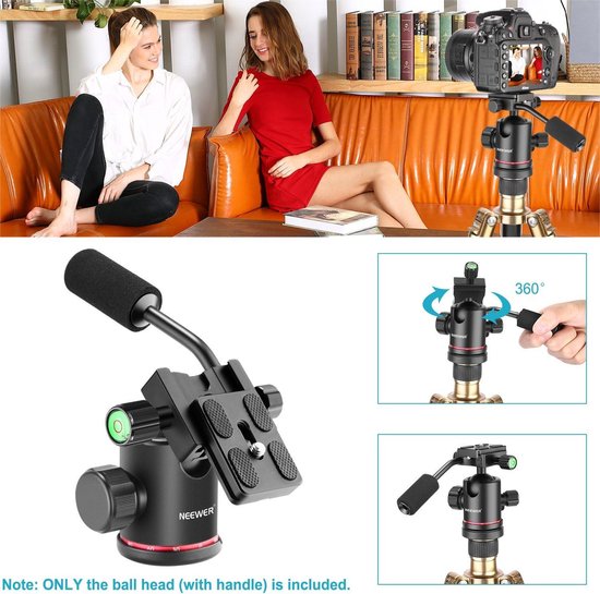NEEWER Mini tafelstatief, 20 inch aluminiumlegering statief, draagbare reisstandaard, 360° kogelkop, 1/4 inch snelkoppelingsplaat voor DSLR camera camcorder video-opnames max. belasting 11 lbs