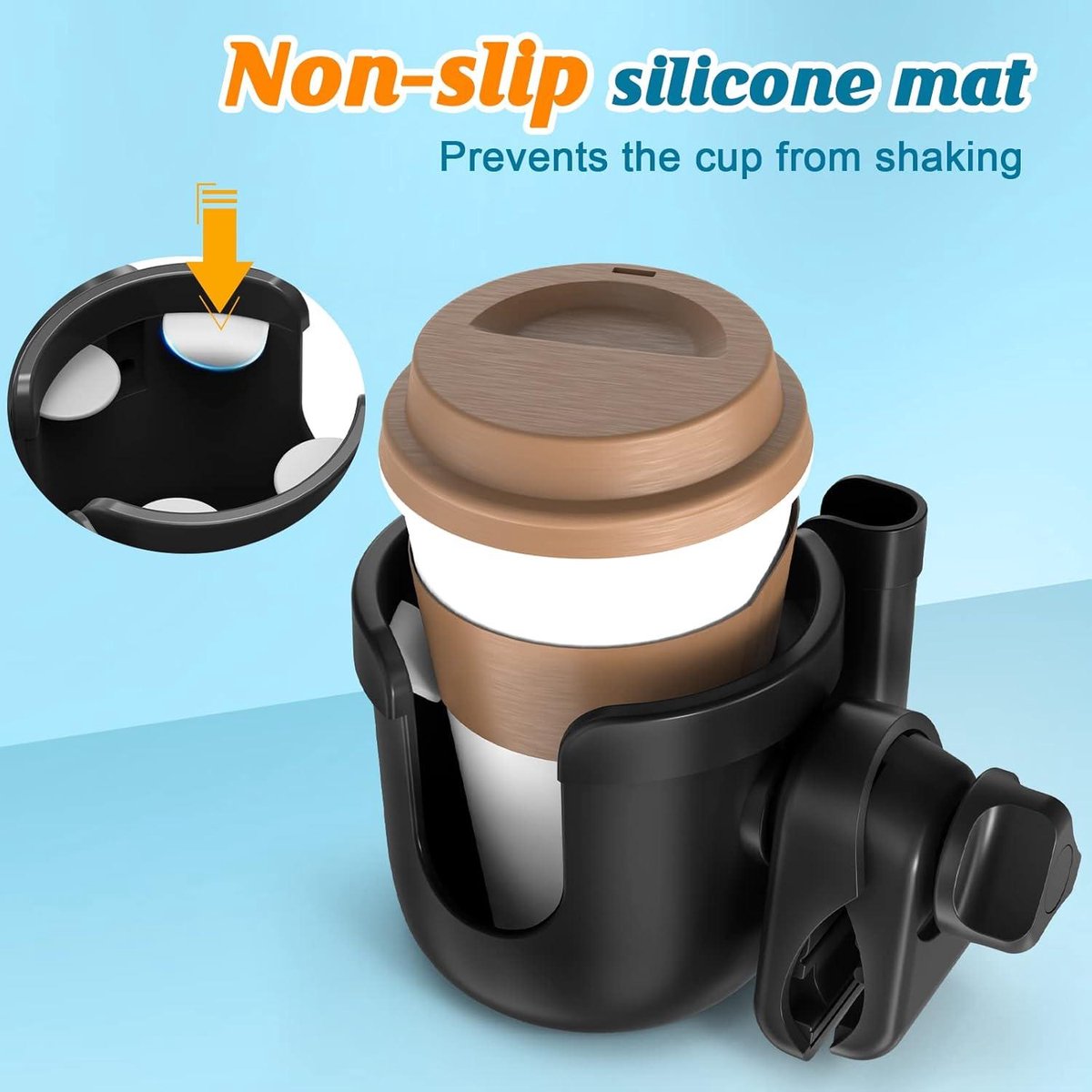 Kinderwagen Cup Houder - Met Telefoon Opbergdoos - Geschikt voor Baby Buggy en Fiets — afbeelding 4