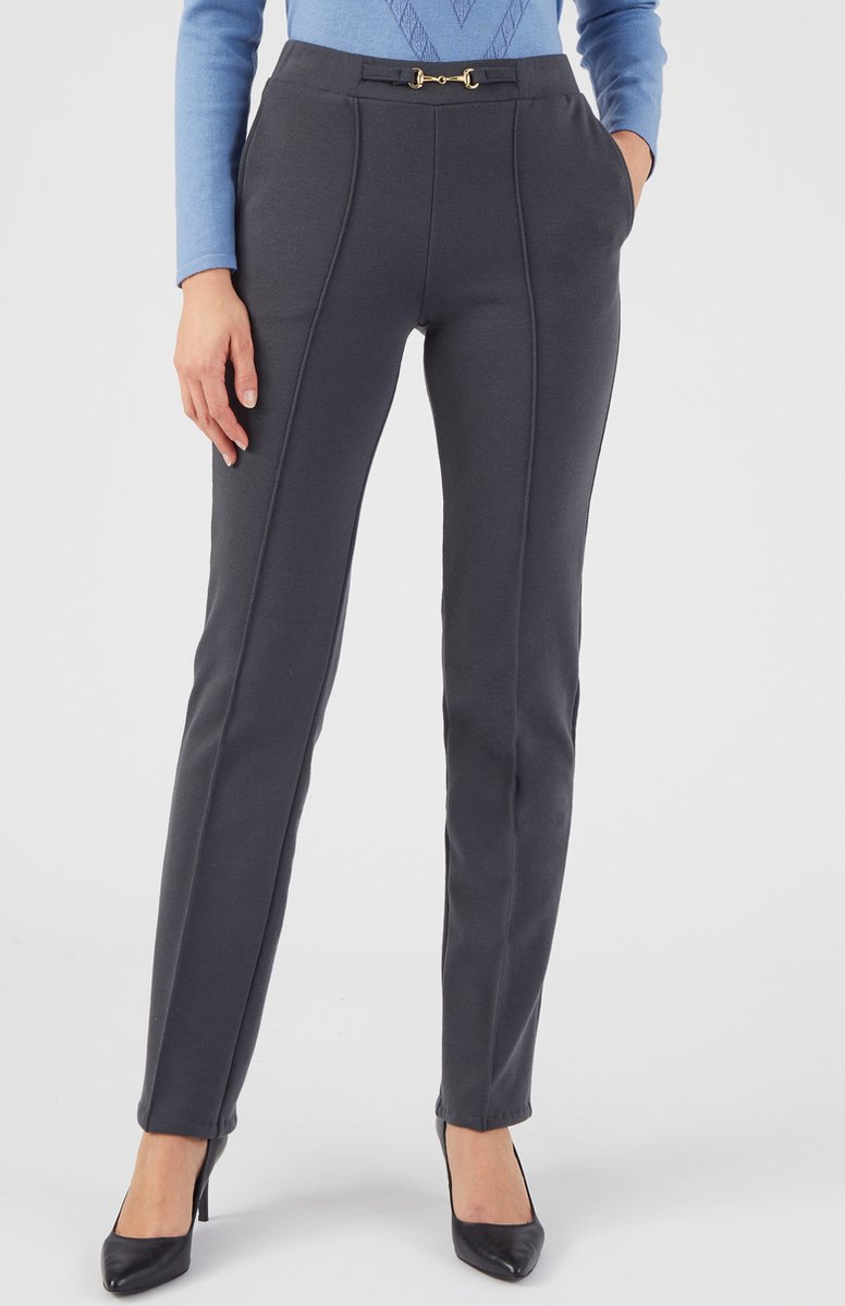 Damart - Pantalon rechte snit gebreid milano Thermolactyl - Dames - Grijs - 52
