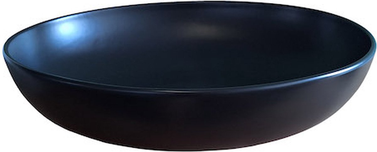 LINEA UNO - Grevo 52 - Mat zwart - Waskom - - Keramiek - Ovaal - 251084