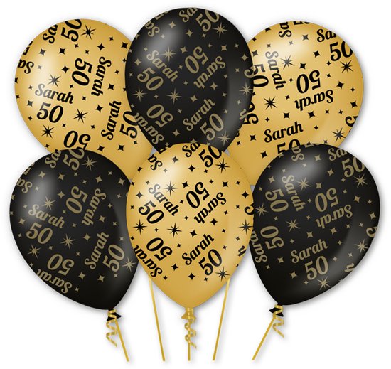 Ballonnen 16 jaar zwart/goud | Feestkleding Breda
