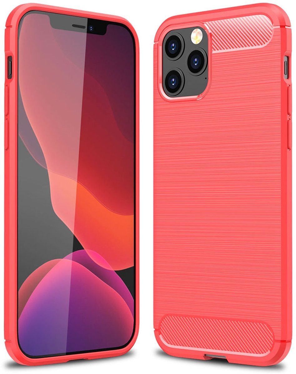 Mobiq Carbon Look Hoesje geschikt voor iPhone 13 Pro Max - Flexibele TPU Case