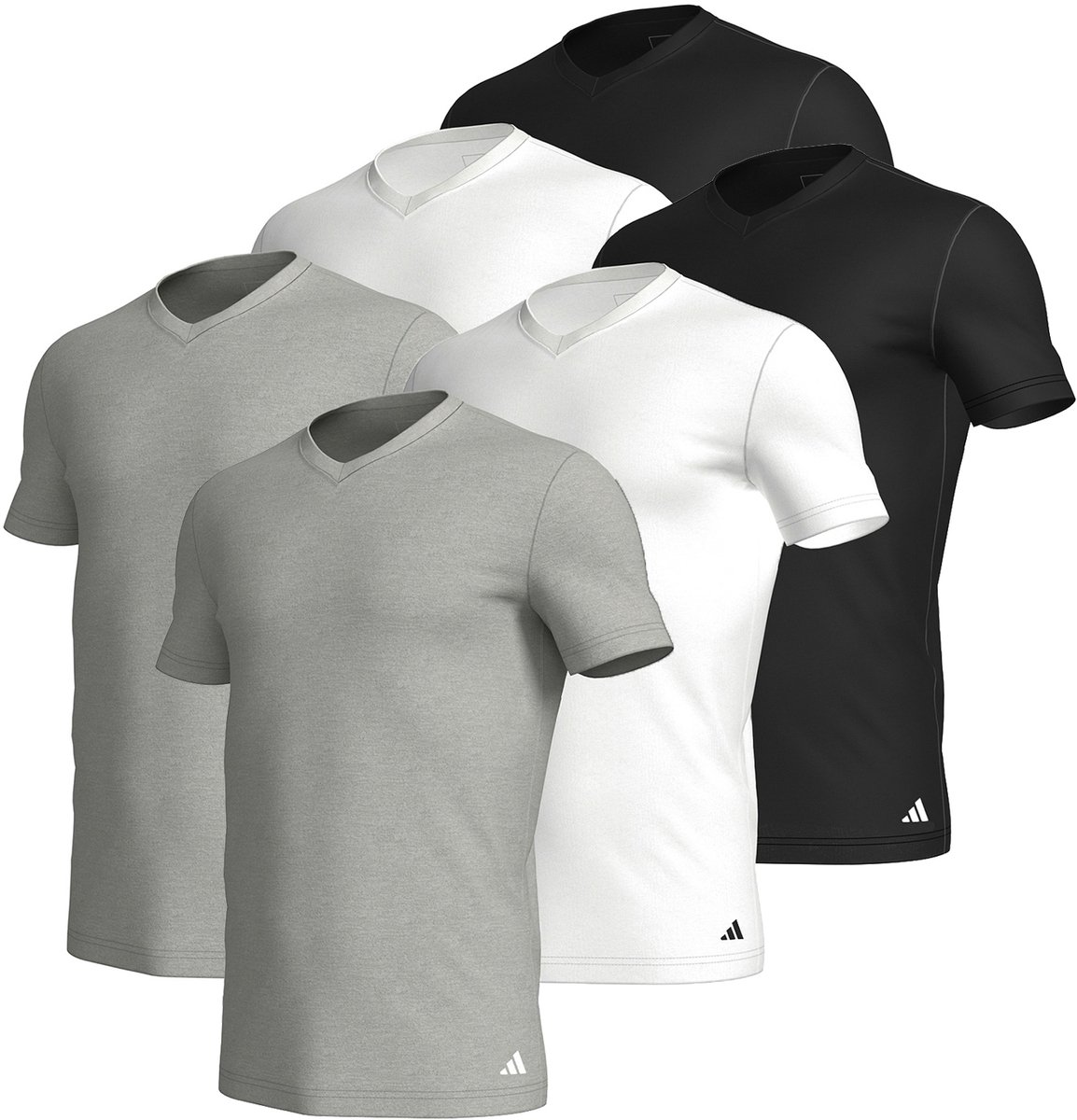 6-pack adidas V-Hals T-shirt Heren V-Hals Katoen Multicolor