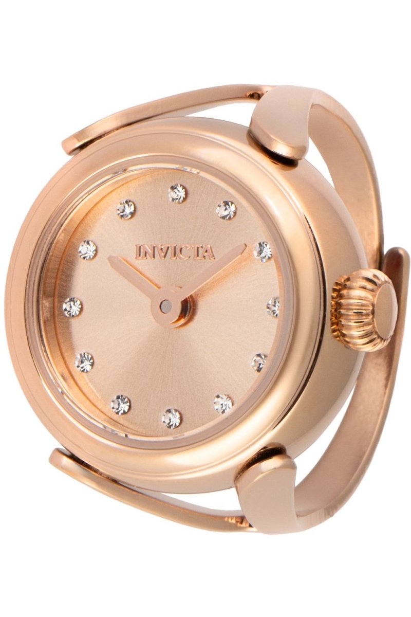 Invicta Mini 48575 Dames Horloge - Waterdicht - Analoog - Quartz Uurwerk - Roestvrij Staal met rosegouden Wijzerplaat - 17mm