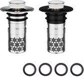 Ibenzoa® Pop-up Afvoerpluggen Set voor Wastafels met Antiverstopping en Geurbescherming