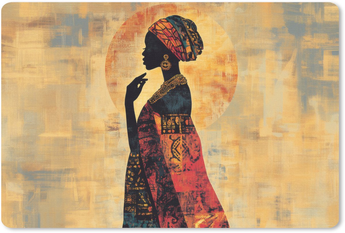 Muismat 27x18 cm - Mousepad Vrouw - Silhouet - Patronen - Sierlijk - Muismatten