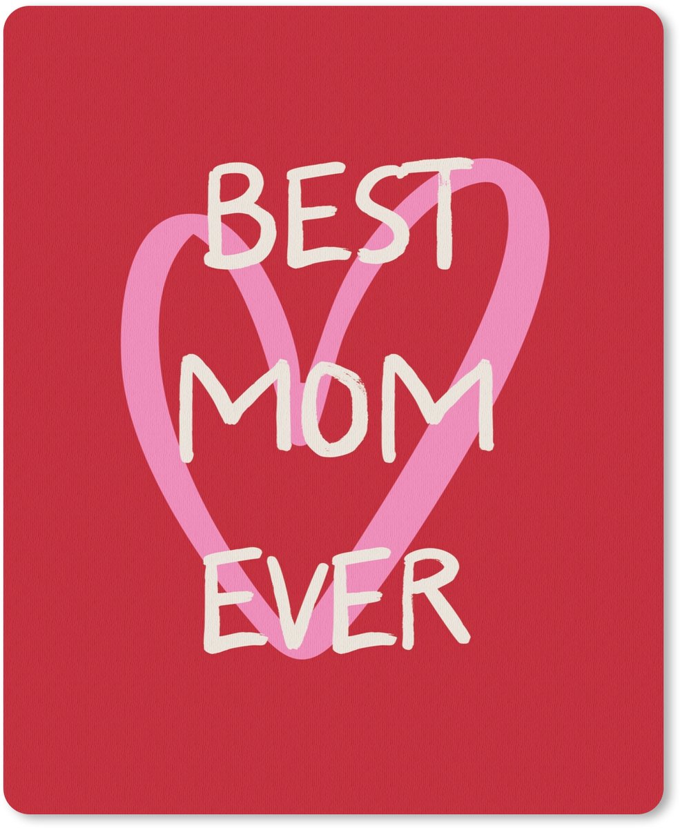 Muismat 19x23 cm - Mousepad Moeder - Quote - Hartje - Rood - Muismatten