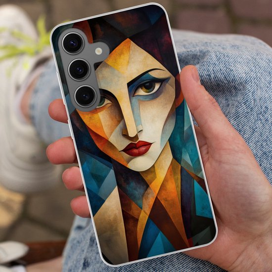 Telefoonhoesje samsung Galaxy S24 hoesje - Portret - Abstract - Vormen - Siliconen Telefoonhoesje Telefoonhoesje