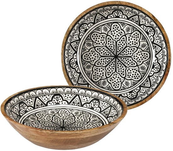 Fruitschaal/fruitmand - serveer schaal - mango hout - D20 x H5 cm | Leen Bakker Fruitschaal/fruitmand - serveer schaal - mango hout - D20 x H5 cm | Leen Bakker