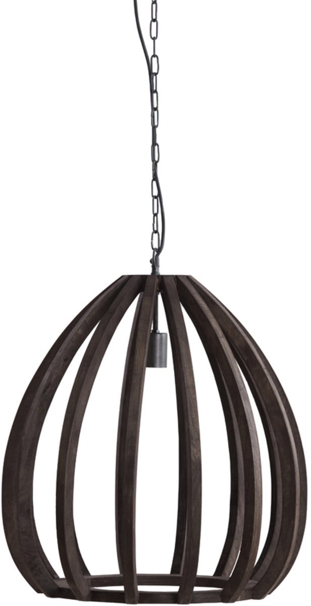 Light & Living Hanglamp Barsia Mangohout, 50cm - Donkerbruin