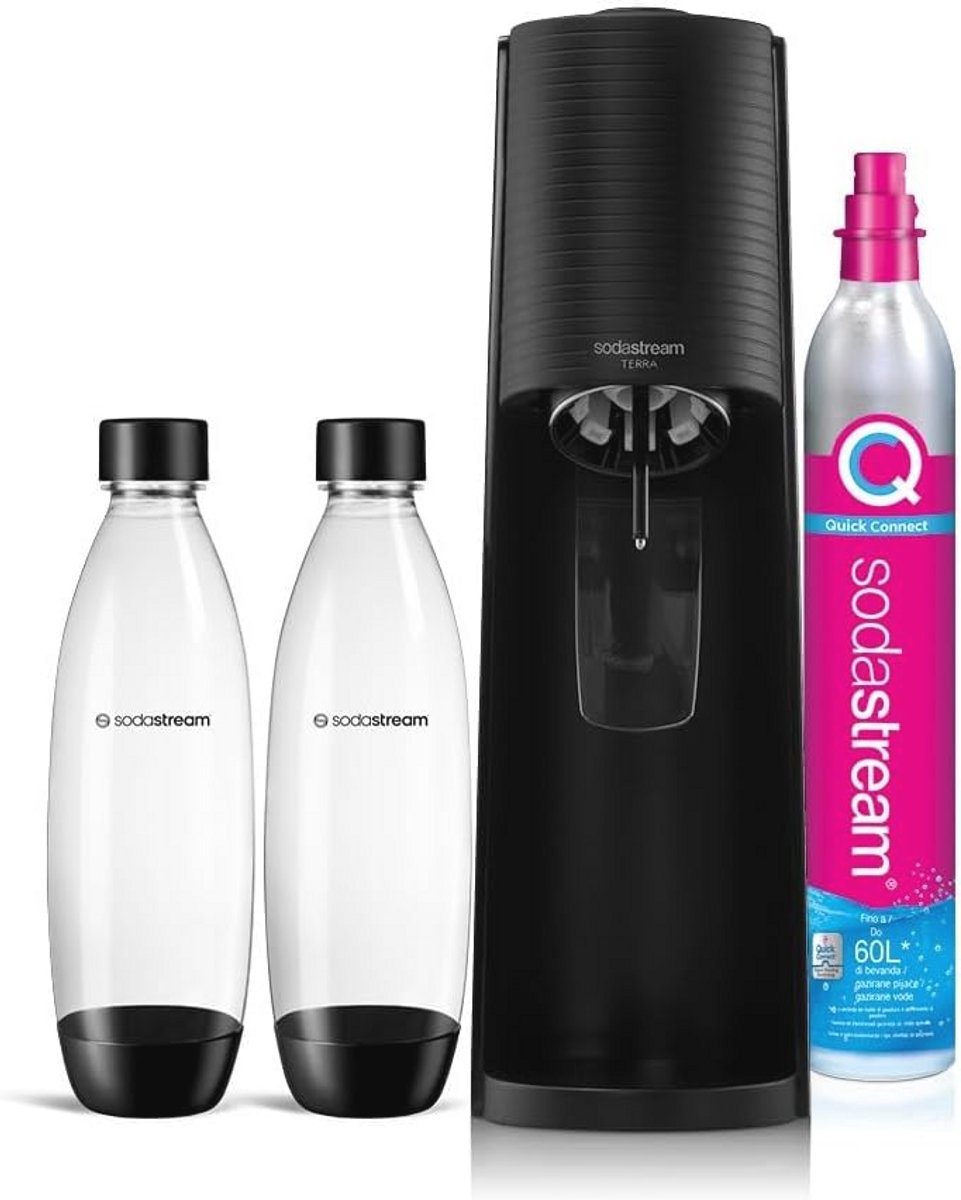 Soda Maker Terra Value Pack met 2 Flessen en CO2 Cilinder - Matzwart