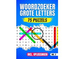Woordzoeker Grote Letters, 75 Puzzels Incl. Oplossingen - Nr. 2