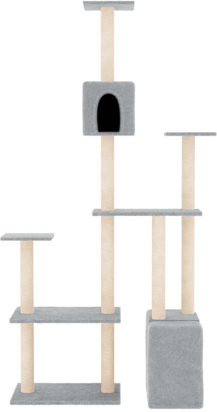vidaXL Kattenkrabpaal met Sisal Krabpalen Grijs vidaXL Kattenkrabpaal met Sisal Krabpalen Grijs