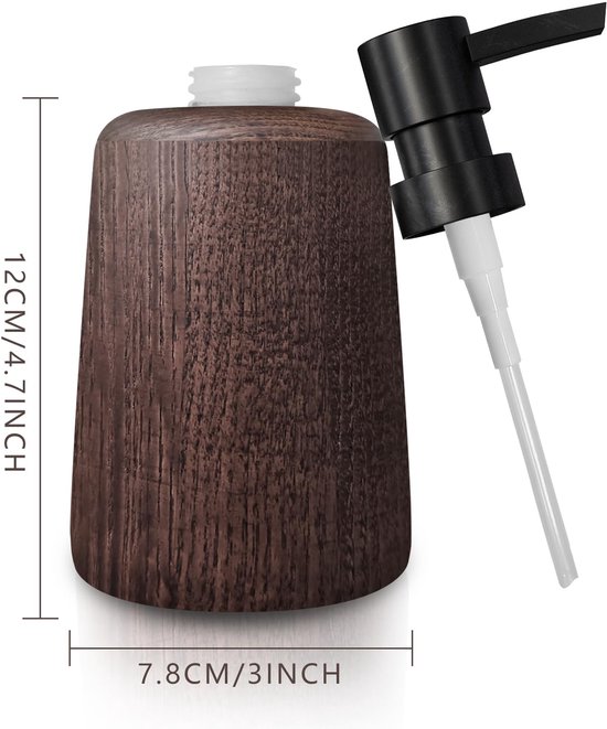 Zeepdispenser` Walnoot Zeepdispenser 200 ml/6.7 oz Lotionfles met roestvrijstalen pompkop Handmatige pompdispenser Houten douchegelcontainer voor badkamer Zeeppompje Zeepdispenser` Walnoot Zeepdispenser 200 ml/6.7 oz Lotionfles met roestvrijstalen pompkop Handmatige pompdispenser Houten douchegelcontainer voor badkamer Zeeppompje