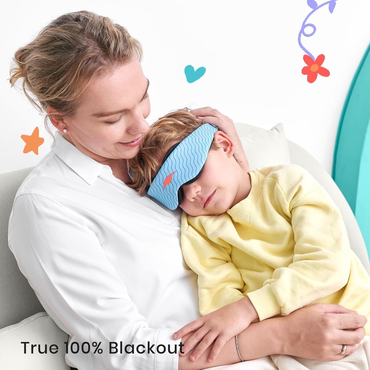 Manta KIDS Sleep Mask – Arctic Blue - Slaapmasker voor kinderen – 100% verduisterend – Geen druk op ogen – Volledig verstelbaar voor een perfecte pasvorm – Hypoallergeen – Zacht & ademend – Voor kinderen vanaf 6 jaar — afbeelding 10