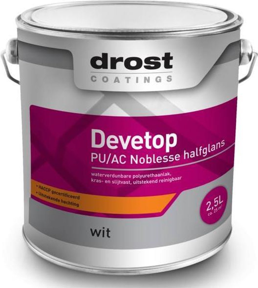 Drost Devetop PU/AC Noblesse Halfglans 1 liter - Wit