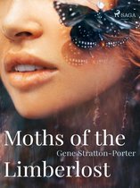 Boekomslag met close-up van een gezicht, een vlinder op het oog en de titel 'Moths of the Limberlost'.