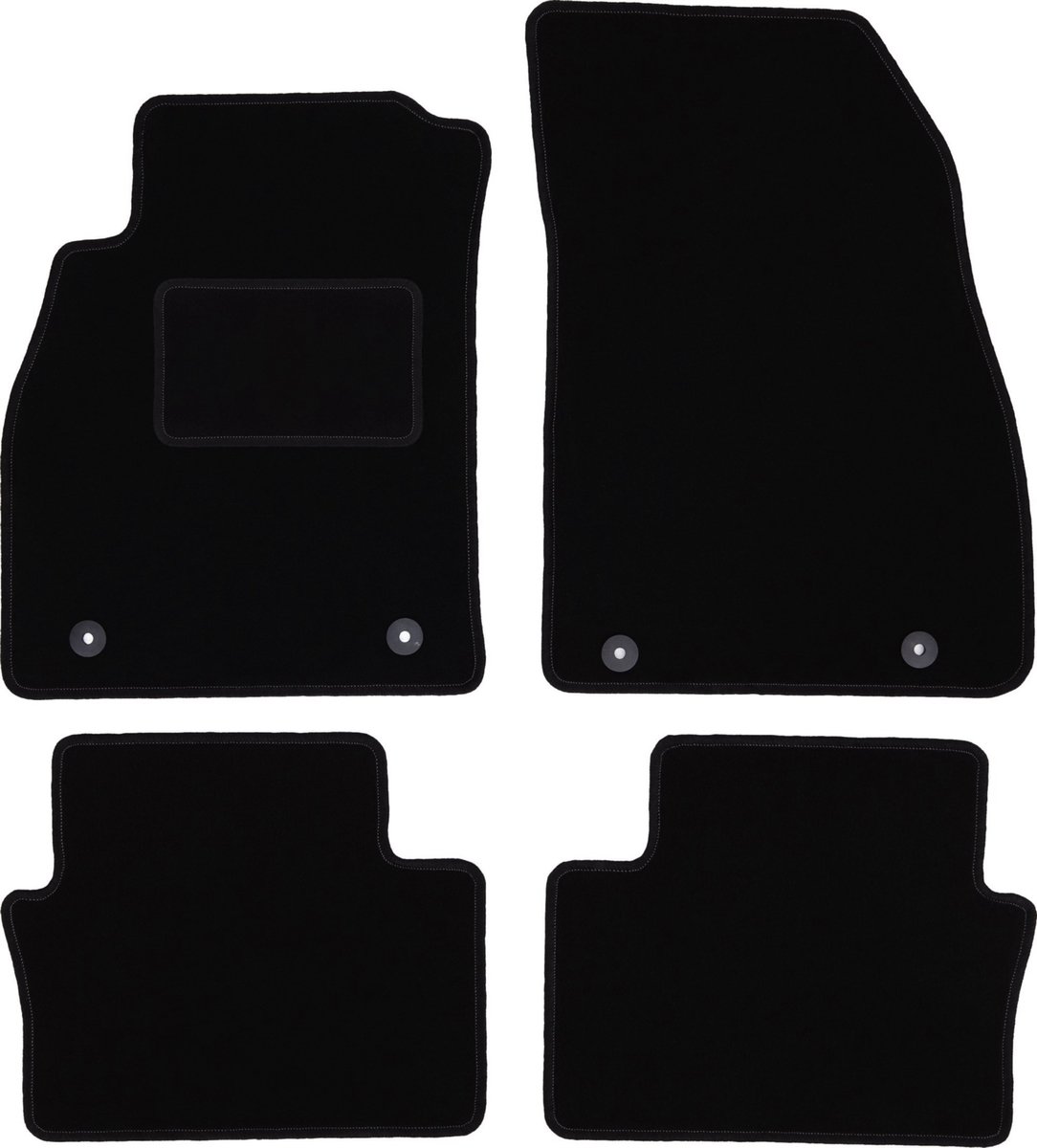 Zwarte veloursmatten voor: Opel Insignia A sedan, stationwagen, grand tourer, liftback (2008-2017)