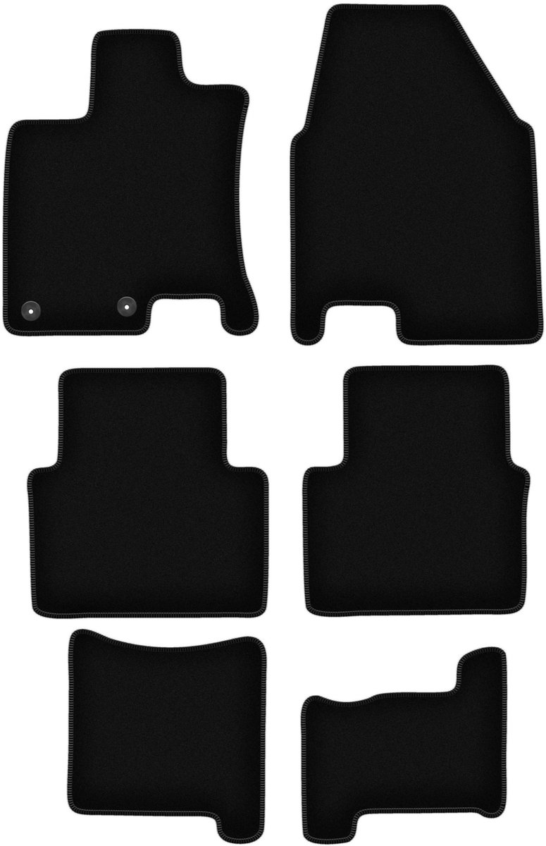 BASIC zwarte velours matten voor: Nisan Qashqai +2 crossover (2008-2013)