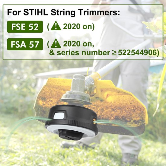 Geschikt voor AutoCut C3-2-kop voor STIHL FSA 57, FSE 52-trimmer, Jrisbo AutoCut C 3-2-draadkop voor bosmaaier FSA57 en FSE52-draadspoel C3-2-trimmerkopaccessoires (1-pack) van JRISBO — afbeelding 4