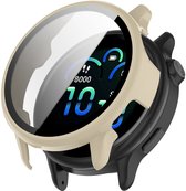 Strap-it Hard case hoesje met screenprotector - geschikt voor de Garmin Vivoactive 6 (beige)