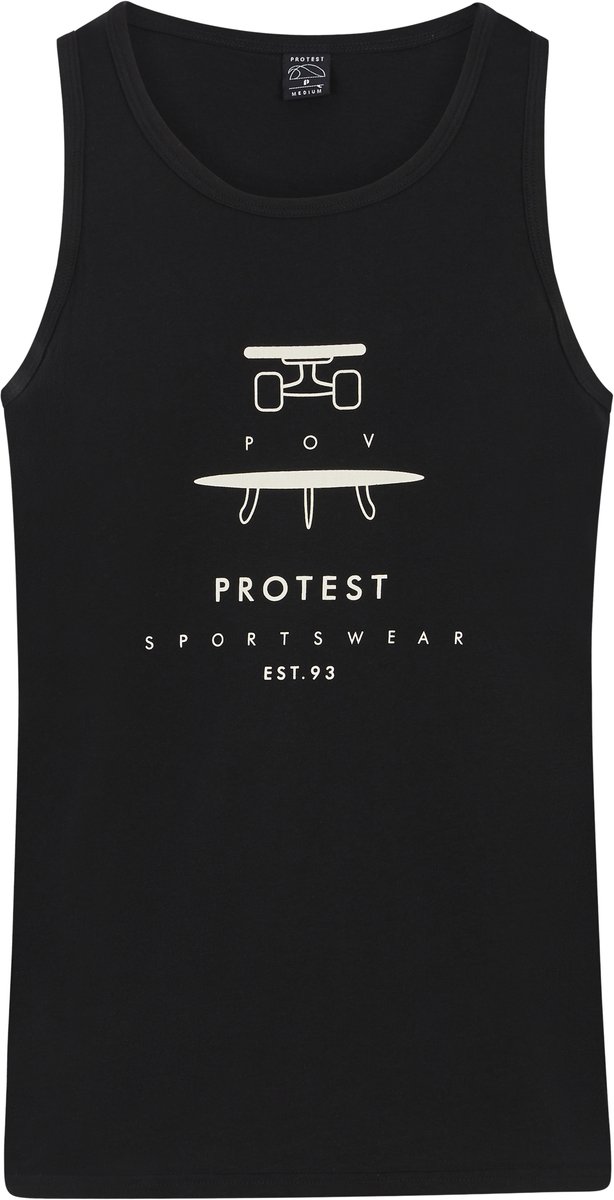 Protest Prtpacu – Tank top Heren – Mouwloos – Ronde hals Zwart