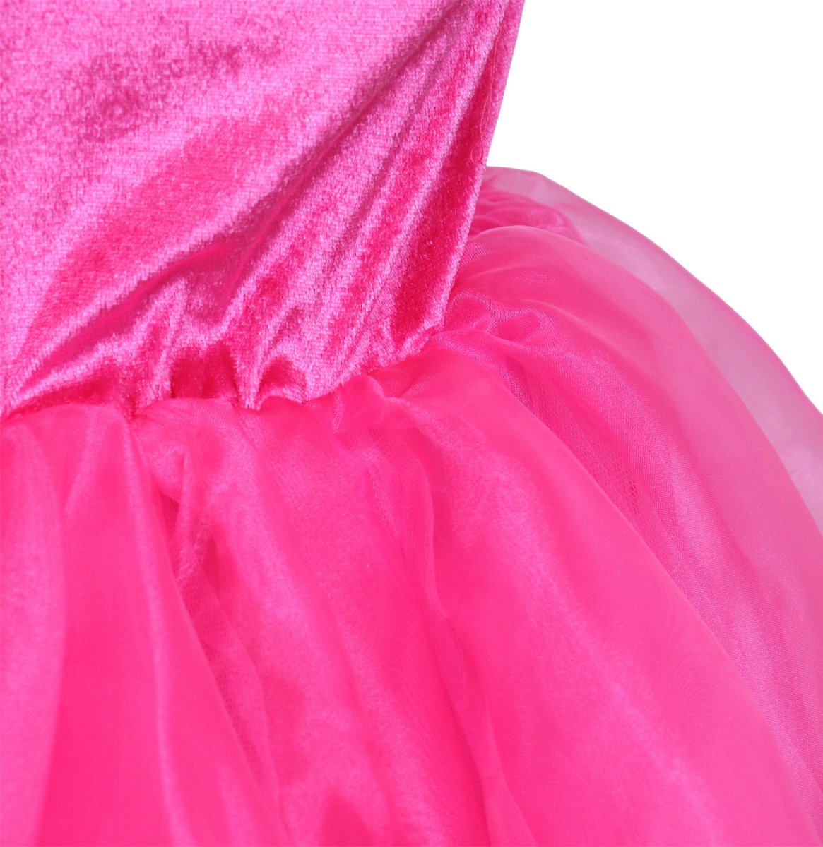 Joya Kids® Roze verkleedjurk korte Mouw | Zomerse Roze Prinsessenjurk | verkleedkleding Meisje | Hard roze Jurk + kroontje & Staf & Sieraden | Cadeau meisje — afbeelding 13