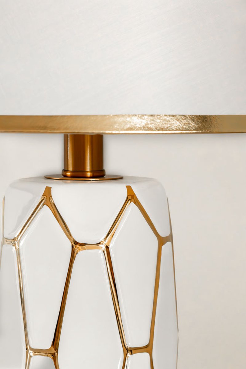 VL HOME keramische witte tafellamp