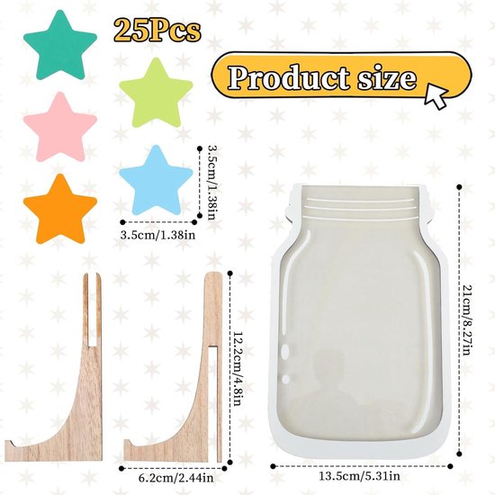 Personalized Star Reward Jar with Wooden Base - Classroom Incentive ...