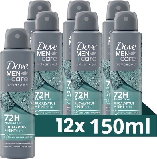 Dove M+C Eucalyptus + Mint deo 150ml - 12 Stuks - Voordeelverpakking