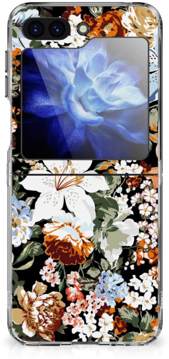 TPU Case voor Samsung Galaxy Z Flip 6 Dark Flowers