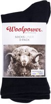 Woolpower 3-Pack: Liner Sokken - Zwart
