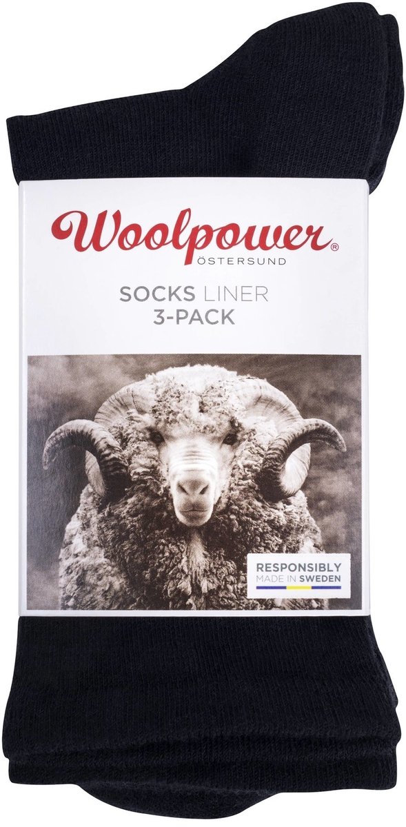 Woolpower 3-Pack: Liner Sokken - Zwart